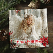 Trendy angelic angel red gold festive beautiful feiertagskarte