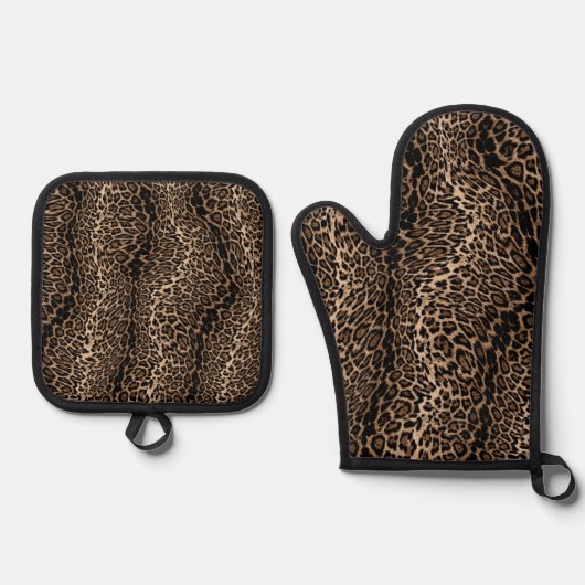 Trendy Animal All-Over Print kitchen mitts Ofenhandschuh & Topflappen-Set (Vorderseite)
