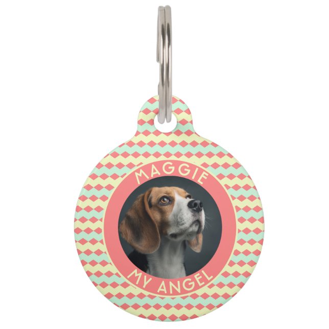 Trendy Animal Lover Gift Herringbone Haustiermarke (Vorderseite)