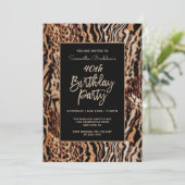 Trendy Animal Print 40. Geburtstag Party Einladung (Stehend Vorderseite)
