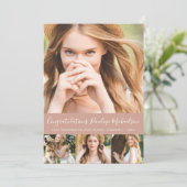 Trendy Animal Print Foto Collage Abschluss Ankündigung (Stehend Vorderseite)