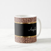 Trendy Animal Print Monogram Coffee Mugs Kaffeetasse (VorderseiteRechts)