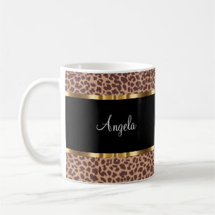 Trendy Animal Print Monogram Coffee Mugs Kaffeetasse