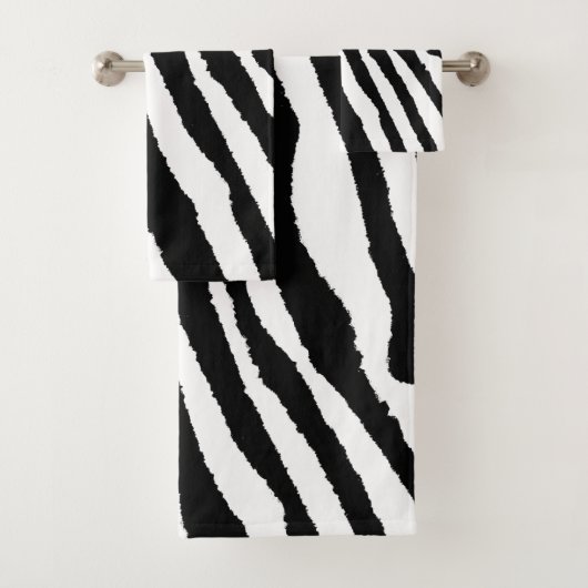 Trendy Animal Print Zebra Nahtloses Muster Badhandtuch Set (Insitu)