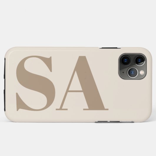 trendy Antique White with Monogram Case-Mate Case-Mate iPhone Hülle (Rückseite (Horizontal))