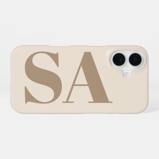 trendy Antique White with Monogram Case-Mate iPhone 16 Hülle (Rückseite (Horizontal))