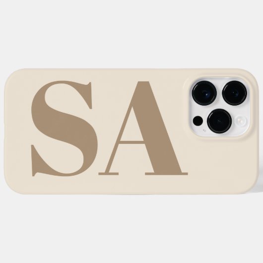 trendy Antique White with Monogram Case-Mate iPhone Hülle (Rückseite (Horizontal))