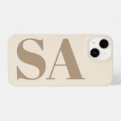 trendy Antique White with Monogram Case-Mate iPhone Hülle (Rückseite (Horizontal))