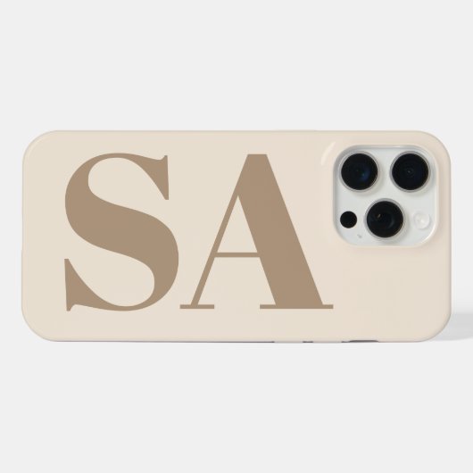trendy Antique White with Monogram Case-Mate iPhone Hülle (Rückseite (Horizontal))