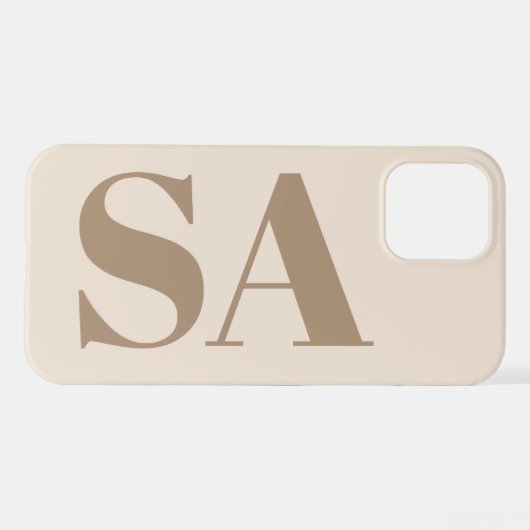 trendy Antique White with Monogram Case-Mate iPhone Hülle (Rückseite (Horizontal))