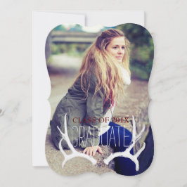 Trendy Antler Bracket Abschluss 12x18 Einladung