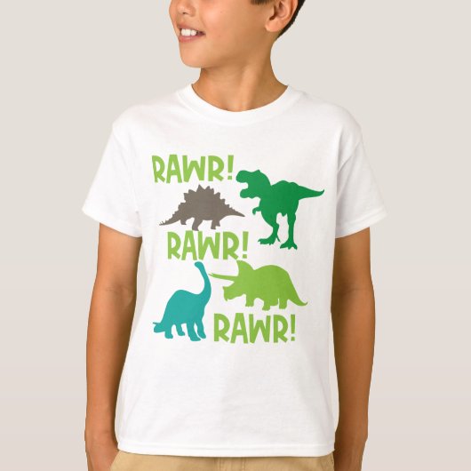 Trendy Apparel for Children; Dinosaur Print Kids T-Shirt (Vorderseite)