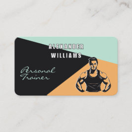Trendy Apricot Aeroblue QRcode Personal Trainer Visitenkarte