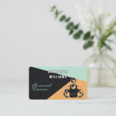 Trendy Apricot Aeroblue QRcode Personal Trainer Visitenkarte (Stehend Vorderseite)