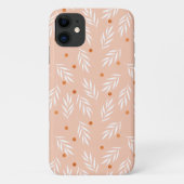 Trendy Apricot Pink Blätter Muster Case-Mate iPhone Hülle (Rückseite)