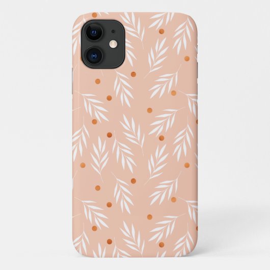 Trendy Apricot Pink Blätter Muster Case-Mate iPhone Hülle (Rückseite)
