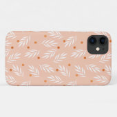 Trendy Apricot Pink Blätter Muster Case-Mate iPhone Hülle (Rückseite (Horizontal))
