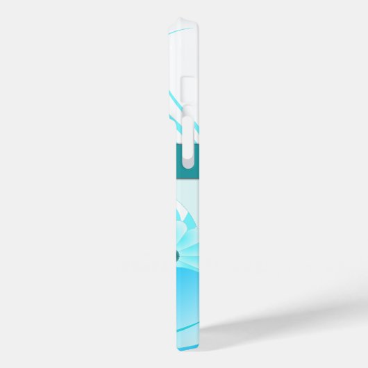 Trendy Aqua Blue Aquamarin Hibiskus Blumendesign Case-Mate iPhone Hülle (Rückseite / Links)