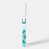 Trendy Aqua Blue Aquamarin Hibiskus Blumendesign Case-Mate iPhone Hülle (Rückseite / Rechts)