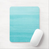 Trendy Aqua Blue Ombre Wasserfarbmuster Mousepad (Mit Mouse)