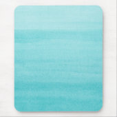 Trendy Aqua Blue Ombre Wasserfarbmuster Mousepad (Vorne)