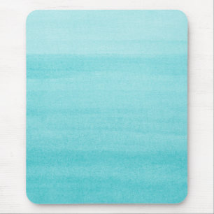 Trendy Aqua Blue Ombre Wasserfarbmuster Mousepad