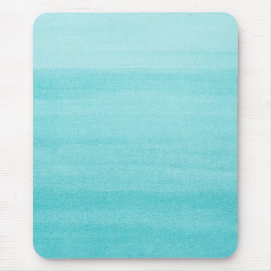 Trendy Aqua Blue Ombre Wasserfarbmuster Mousepad (Vorne)
