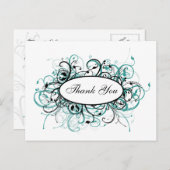 trendy aqua DankeYou Cards Postkarte (Vorne/Hinten)