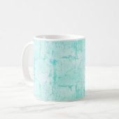 Trendy Aqua Mint Crackle Muster mit Monogramm Kaffeetasse (Vorderseite Links)