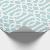 Trendy Aqua und White Trellis Muster Geschenkpapier (Ecke)