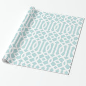 Trendy Aqua und White Trellis Muster Geschenkpapier (Ungerollt)