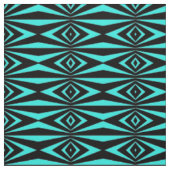 Trendy Aquamarin & Black Op Art Geometric Muster Stoff (Muster)