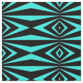 Trendy Aquamarin & Black Op Art Geometric Muster Stoff (Nahaufnahme)