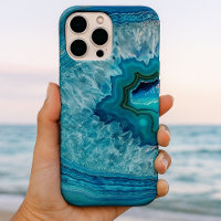 Trendy Aquamarin Blue Aqua Türkis Geode Rock Muste