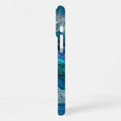 Trendy Aquamarin Blue Aqua Türkis Geode Rock Muste iPhone Hülle (Linke Seite)