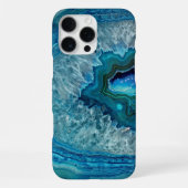 Trendy Aquamarin Blue Aqua Türkis Geode Rock Muste iPhone Hülle (Rückseite)