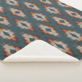 Trendy Aquamarin Blue Orange Dark Brown Gray Triba Sherpadecke (3/4)