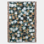 Trendy Aquamarin Brown Schwarz-weiß Kariert Decke (Vorderseite Vertikal)