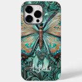 Trendy Aquamarin Butterfly Personalisierter Name Case-Mate iPhone Hülle (Rückseite)
