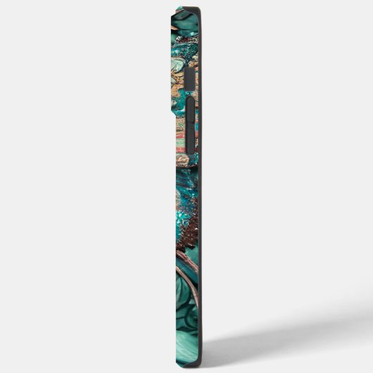 Trendy Aquamarin Butterfly Personalisierter Name Case-Mate iPhone Hülle (Rückseite / Links)