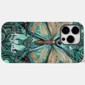 Trendy Aquamarin Butterfly Personalisierter Name Case-Mate iPhone Hülle (Rückseite (Horizontal))