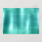 Trendy Aquamarin & Copper Hochzeitsempfang Begleitkarte (Rückseite)