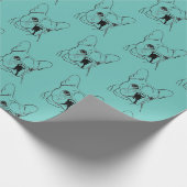 Trendy Aquamarin French Bulldog Bull Dog Geschenkpapier (Ecke)