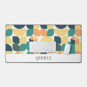 Trendy Aquamarin & gelb Geometric Pattern Schreibtischunterlage (Tastatur & Maus)