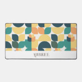Trendy Aquamarin & gelb Geometric Pattern Schreibtischunterlage (Vorderseite)