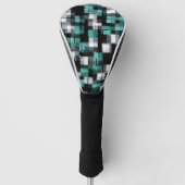Trendy Aquamarin Green Blue Schwarz-weiß Abstrakt Golf Headcover (Vorderseite)