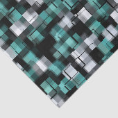 Trendy Aquamarin Green Blue Schwarz-weiß Abstrakt  Seidenpapier (Ausschnitt)