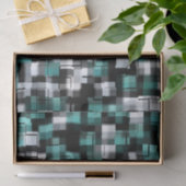Trendy Aquamarin Green Blue Schwarz-weiß Abstrakt  Seidenpapier (Geschenk)