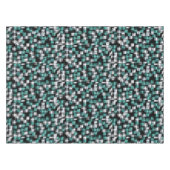 Trendy Aquamarin Green Blue Schwarz-weiß Abstrakt Tischdecke (Vorderseite (Horizontal))