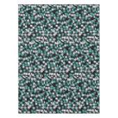 Trendy Aquamarin Green Blue Schwarz-weiß Abstrakt Tischdecke (Vorderseite)